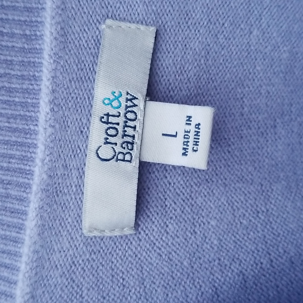 SOFT LAVENDER LARGE CROFT & BARROW CARDIGAN SWEATER NWT - Picture 11 of 14